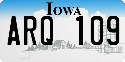 IA license plate ARQ109