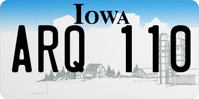 IA license plate ARQ110