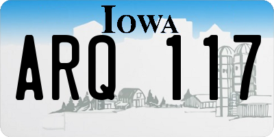 IA license plate ARQ117