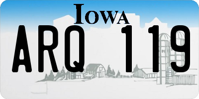 IA license plate ARQ119