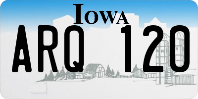 IA license plate ARQ120