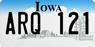 IA license plate ARQ121