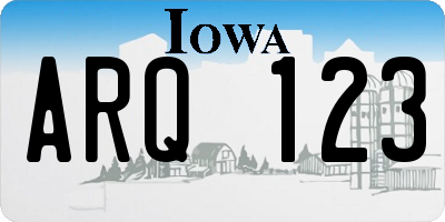 IA license plate ARQ123