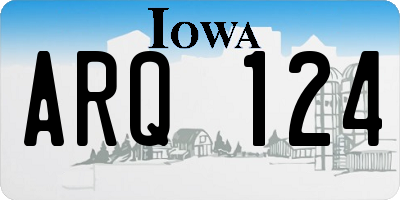 IA license plate ARQ124