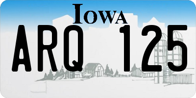 IA license plate ARQ125