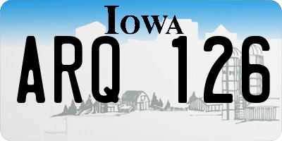 IA license plate ARQ126