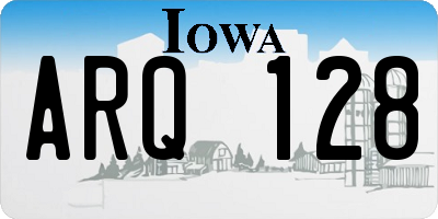IA license plate ARQ128