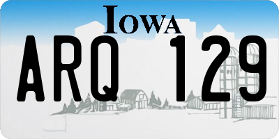 IA license plate ARQ129