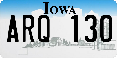 IA license plate ARQ130