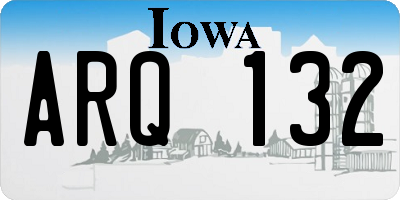 IA license plate ARQ132