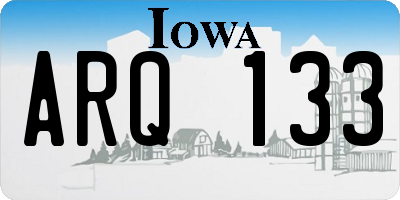 IA license plate ARQ133