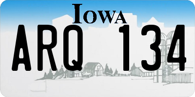 IA license plate ARQ134