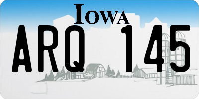 IA license plate ARQ145
