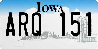 IA license plate ARQ151