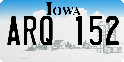 IA license plate ARQ152