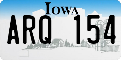 IA license plate ARQ154