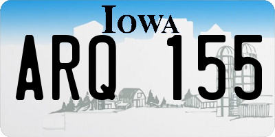 IA license plate ARQ155
