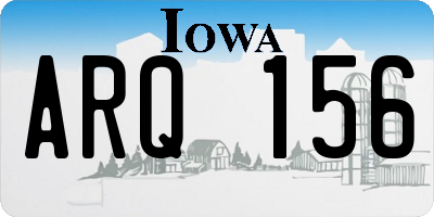IA license plate ARQ156