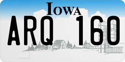 IA license plate ARQ160