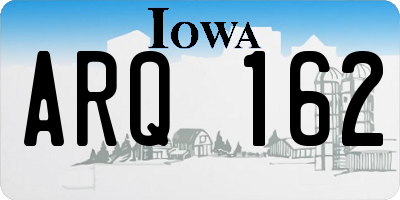 IA license plate ARQ162