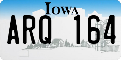 IA license plate ARQ164