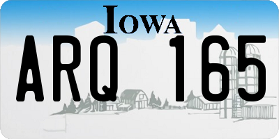 IA license plate ARQ165