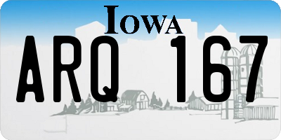 IA license plate ARQ167