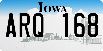 IA license plate ARQ168