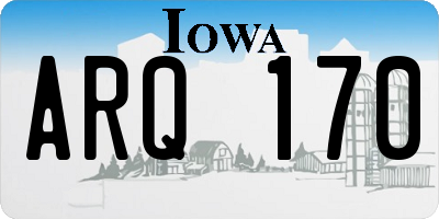 IA license plate ARQ170