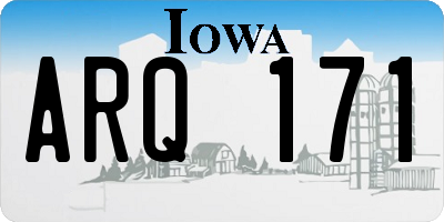 IA license plate ARQ171