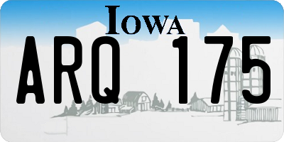IA license plate ARQ175