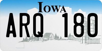IA license plate ARQ180