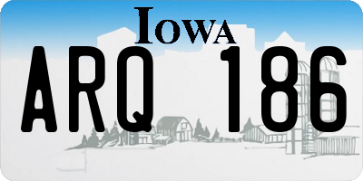 IA license plate ARQ186