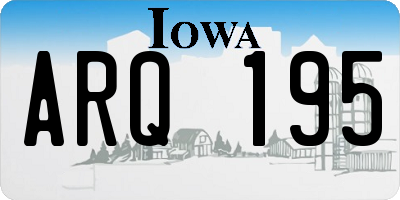 IA license plate ARQ195
