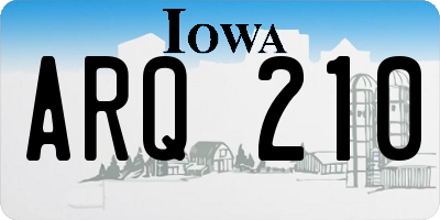 IA license plate ARQ210