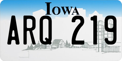 IA license plate ARQ219