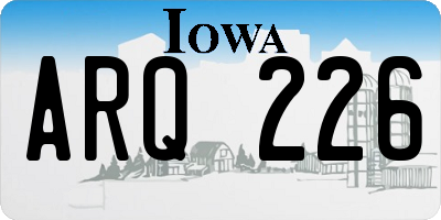 IA license plate ARQ226