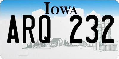 IA license plate ARQ232