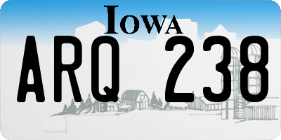 IA license plate ARQ238