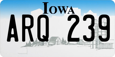 IA license plate ARQ239
