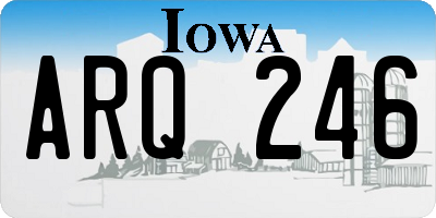 IA license plate ARQ246