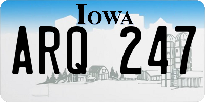 IA license plate ARQ247