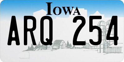 IA license plate ARQ254