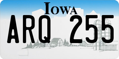 IA license plate ARQ255