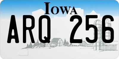 IA license plate ARQ256