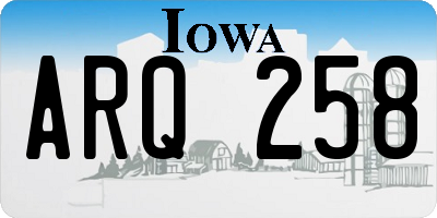 IA license plate ARQ258
