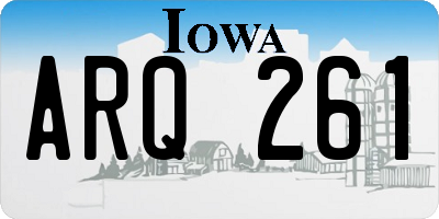 IA license plate ARQ261