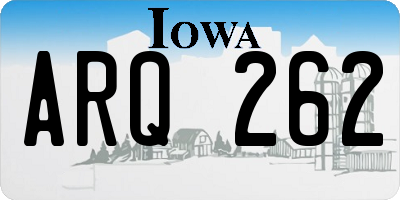 IA license plate ARQ262