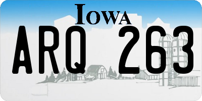 IA license plate ARQ263
