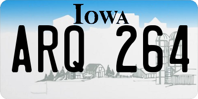 IA license plate ARQ264